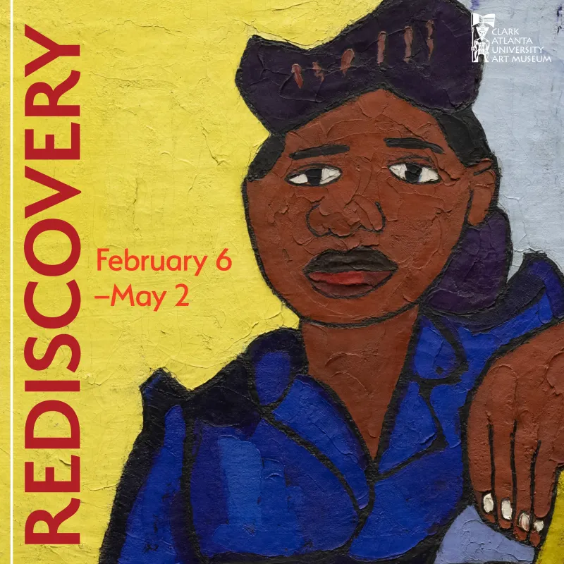 Colorful mural of a woman in blue against a yellow and gray background.