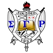Fraternity crest with torch, shield, and Greek letters ΣΓΡ.