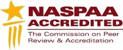 NASPAA Accredited logo with a yellow star.