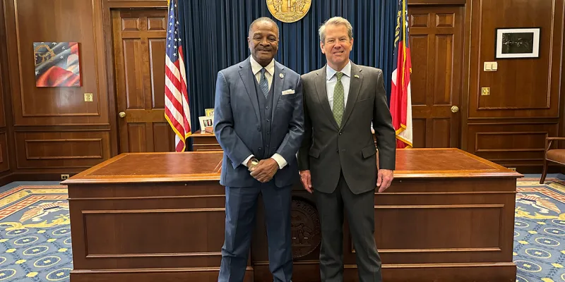 CAU President George T. French Jr. and Governor Brian Kemp