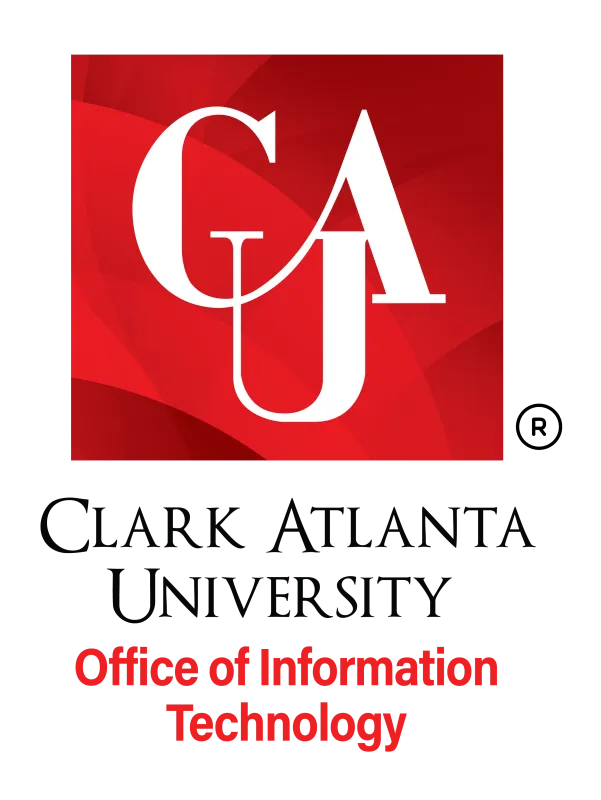 Clark Atlanta University IT logo, red background, white letters.
