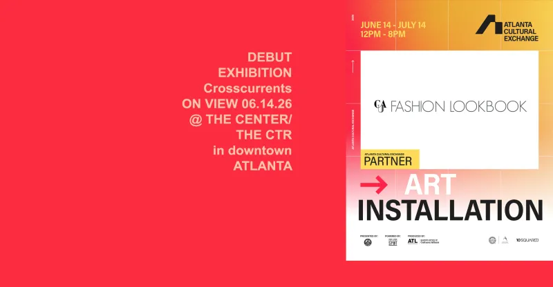 Red graphic with text and a yellow section saying "Art Installation."